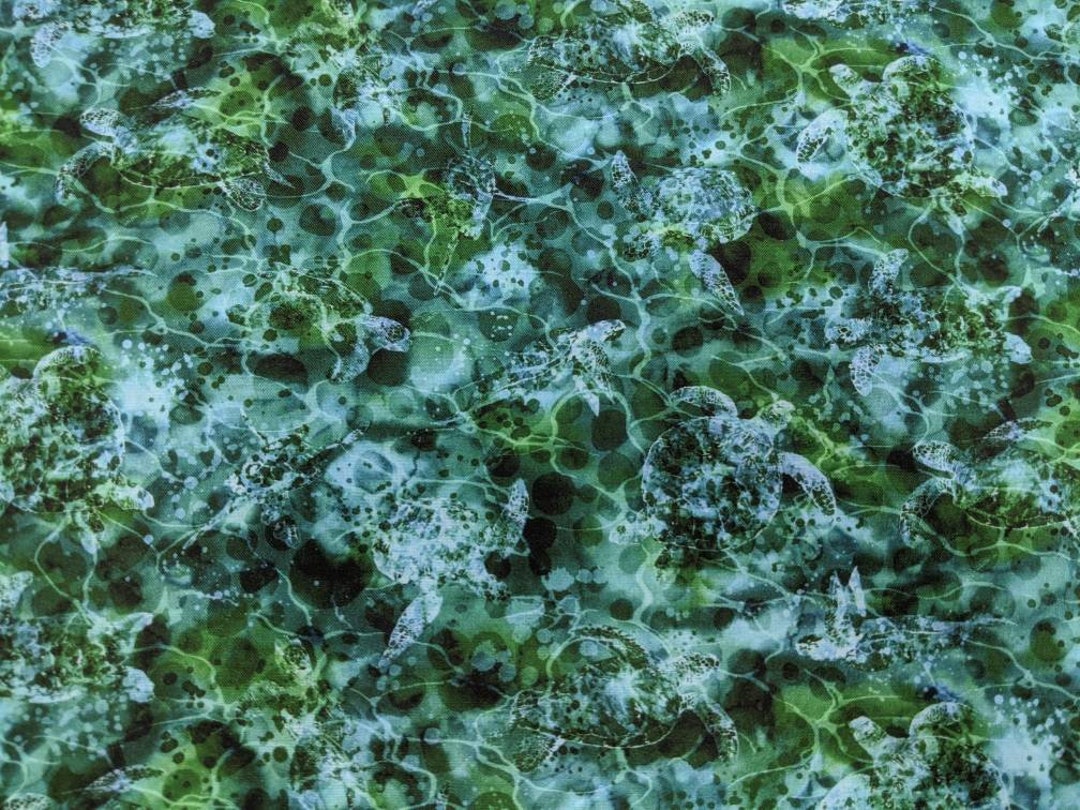The Reef - Tonal Turtles Teal - Ocean- High Quality Quilting Cotton ...