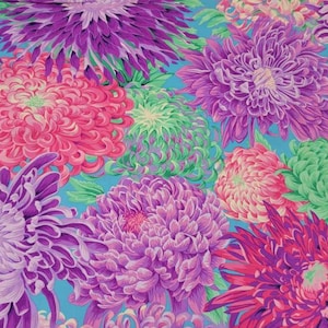 Japanese Chrysanthemum Magenta by Philip Jacobs for Kaffe Fassett Collective Feb 2022 - Beautiful Quilt Fabric from the bolt