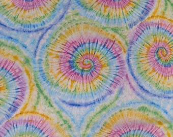 Rainbow tie dye - Pastel - high quality quilting cotton from the bolt