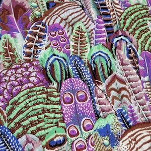 Feathers Contrast by Philip Jacobs for Kaffe Fassett Collective Feb 2022 - Beautiful Quilt Fabric from the bolt