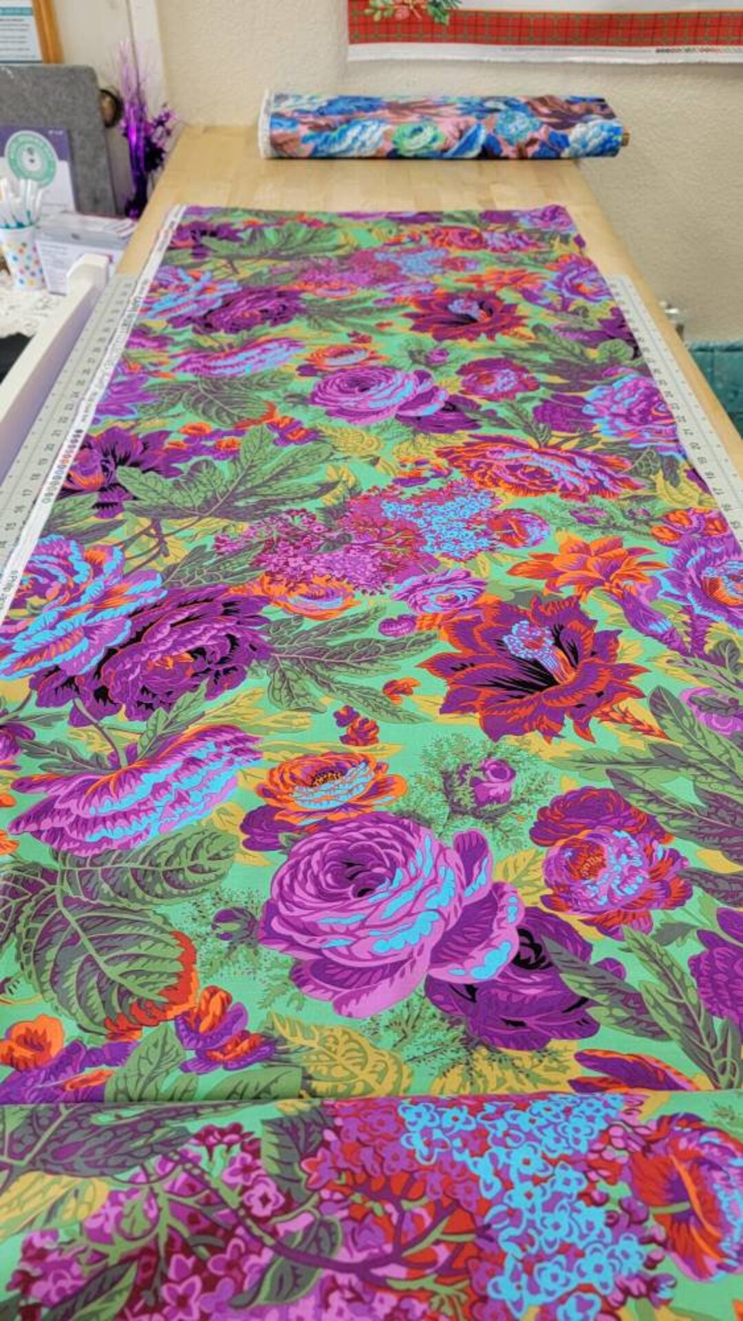 Floral Burst Green Kaffe Fassett Collective High Quality - Etsy