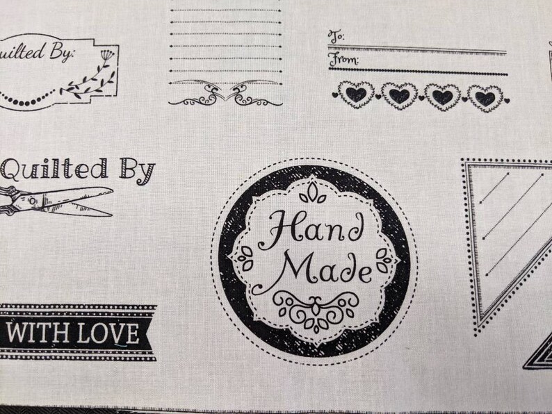 Panel of Cute Quilt Labels Handmade With Love Labels Etsy