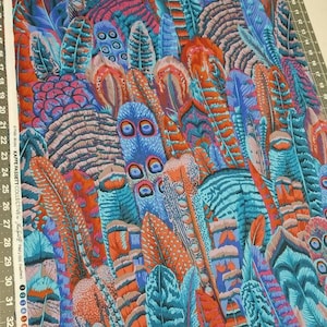 Feathers Turquoise FALL 2018 Philip Jacob's for the Kaffe Fassett Collective  High Quality Quilting Cotton