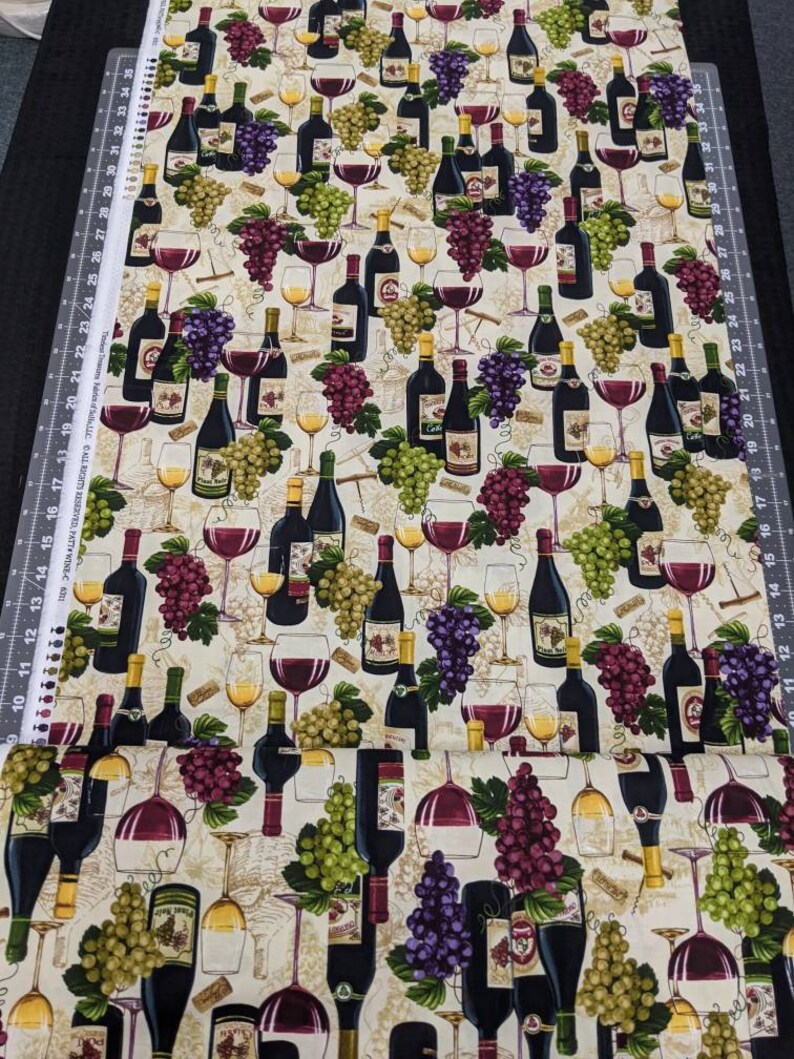 Wine and Grapes beautiful high quality quilting Cotton from Etsy