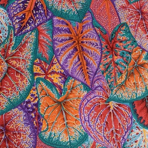 Caladiums Red by Philip Jacobs for the Kaffe Fassett Collective  - High Quality Quilting Cotton from the bolt