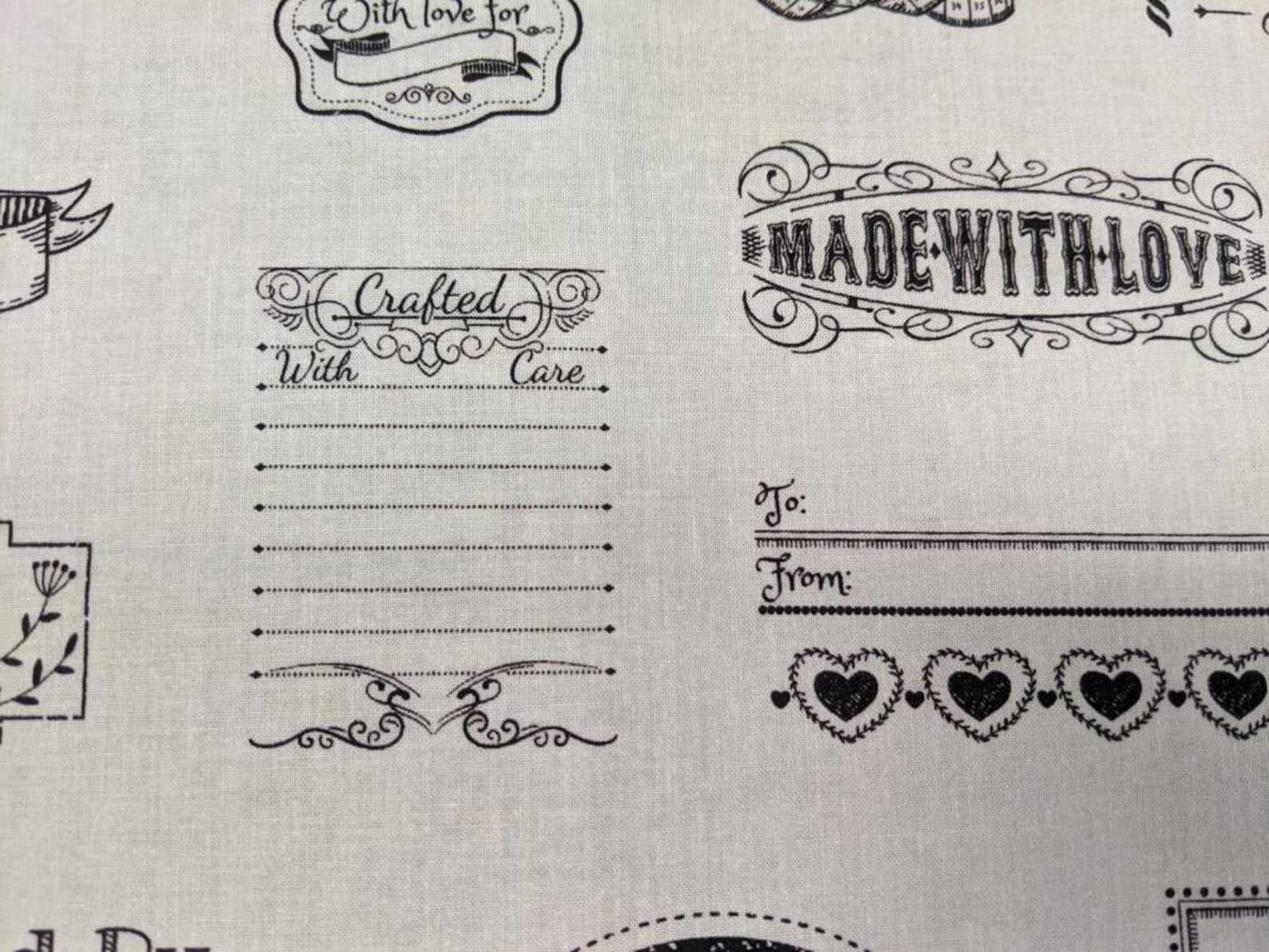 Panel of Cute Quilt Labels Handmade With Love Labels Etsy