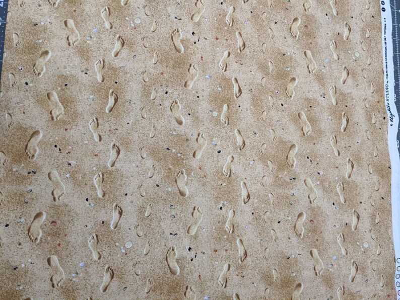 Footprints in the Sand Fabric high quality quilting Cotton Etsy