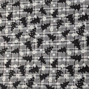 Black and Grey Christmas Trees and Snowflakes -  Beautiful Quilt Cotton from the bolt