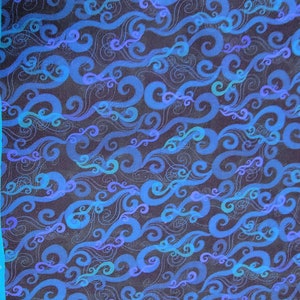 Oceanica - Dark Water Swirls - high quality quilting cotton from the bolt