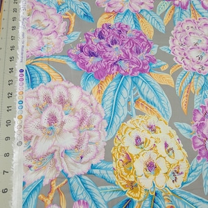 Rhododendrons Grey - by Philip Jacobs for the Kaffe Fassett Collective - High Quality Quilting Cotton from the bolt