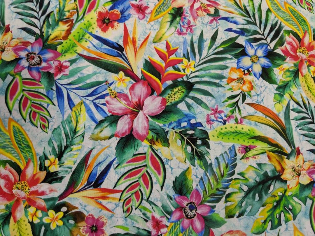 Tropic Large Floral Sky Hibiscus Tropical Flowers Adorable - Etsy