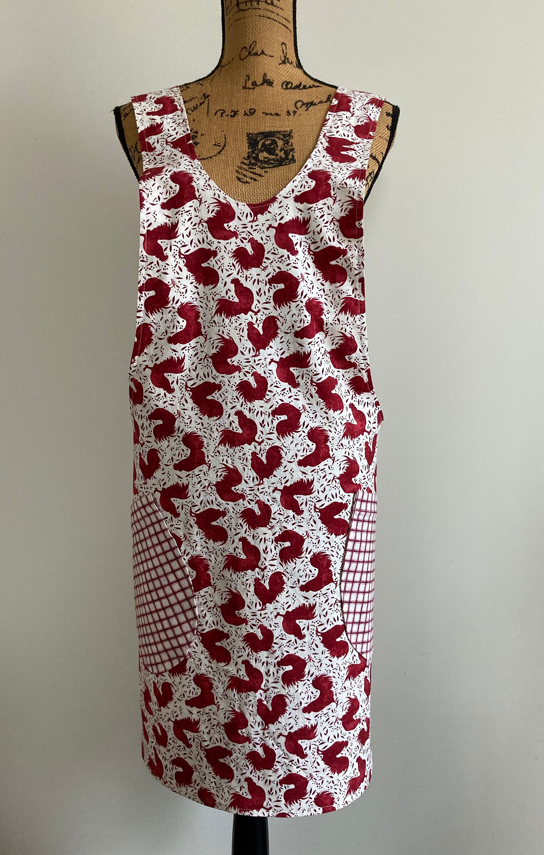 Roosters, Cross Back Apron, Farm Print, Fully Lined S/M - Etsy