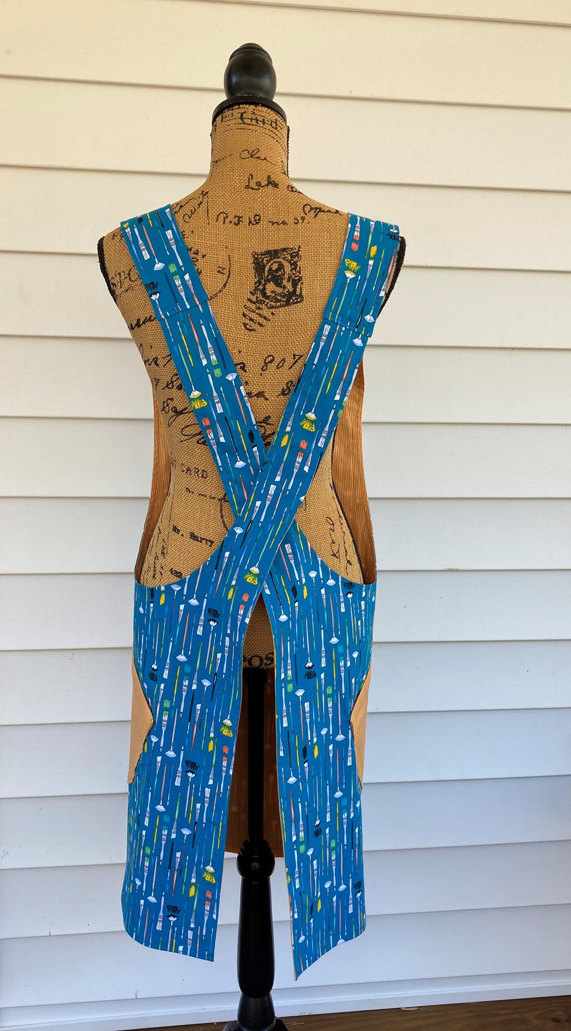 Cross Back apron Fully reversible L/XL Etsy