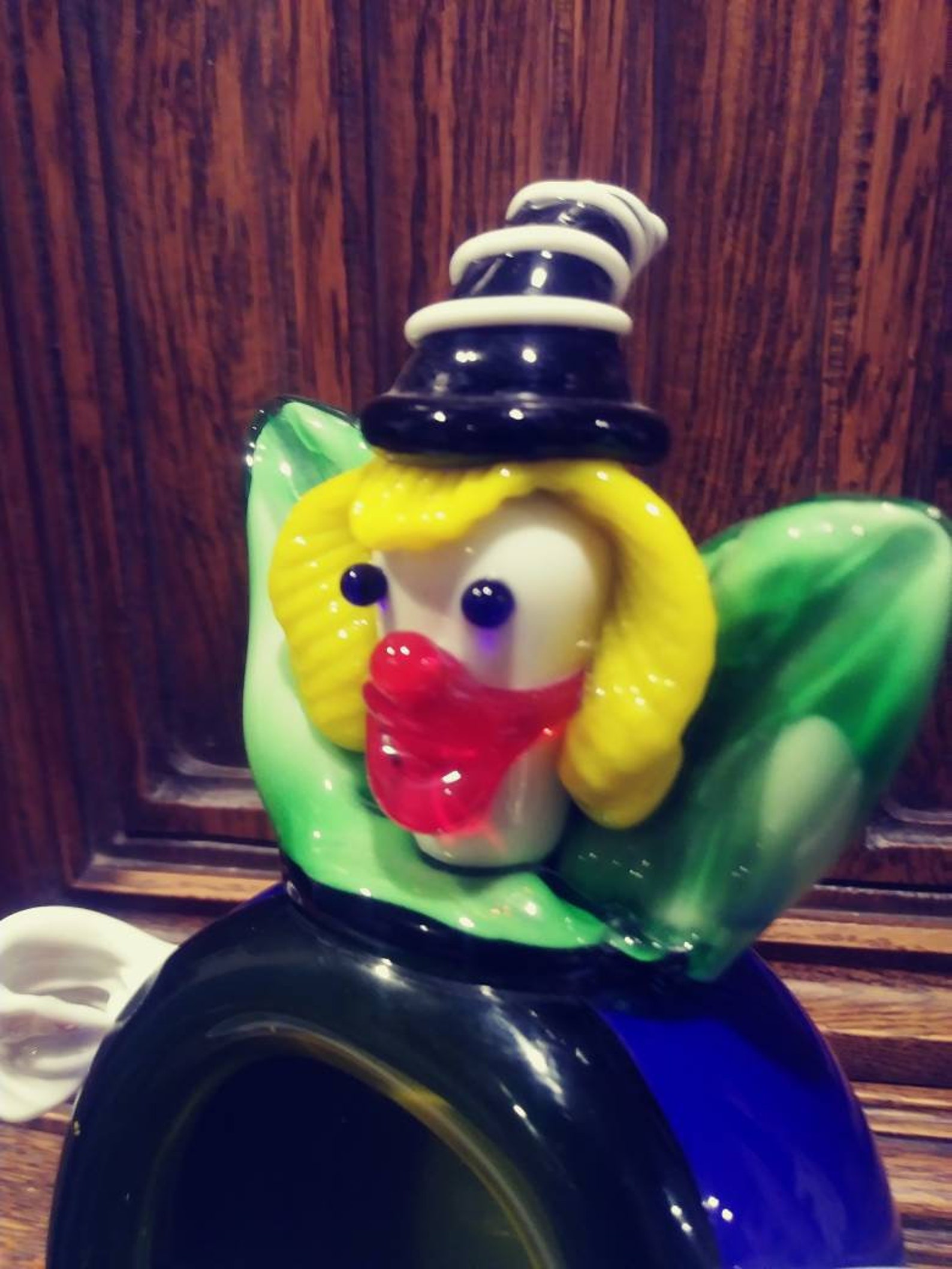 Murano Glass Clown Round Ashtray Venice Italy Etsy