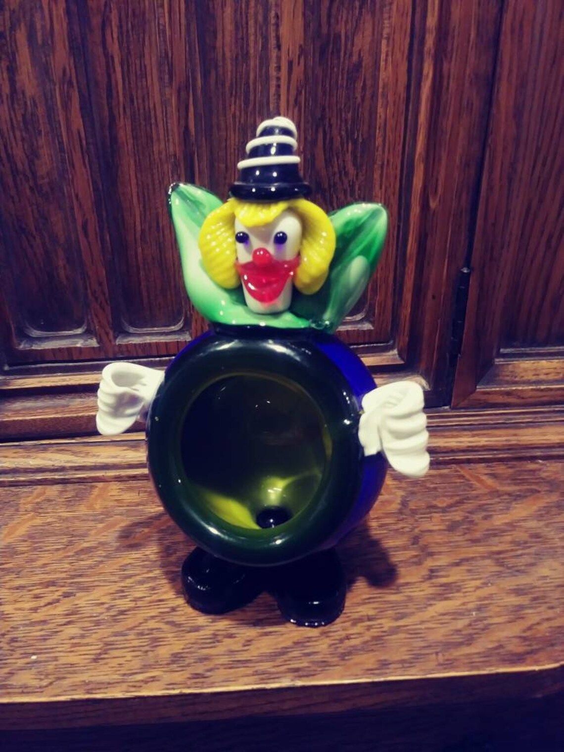 Murano Glass Clown Round Ashtray Venice Italy Etsy