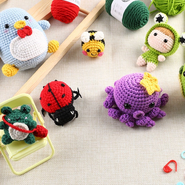 1 Set DIY Handmade Crochet Kit Paket Mit Häkelnadeln, Garn, Strickwerkzeug Für Selbstgemachtes Geschenk DIY Häkeln