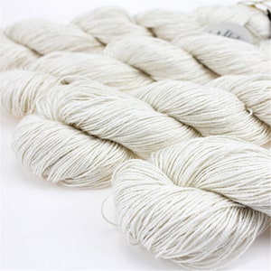 undyed silk cotton yarn  hand knitting yarn - nat white- 50 percent silk 50 percent cotton