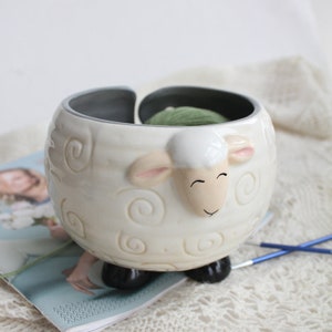 Cute Cat Yarn Bowl Crochet Bowl Holder Decoration Tabletop Yarn Holder -  AliExpress