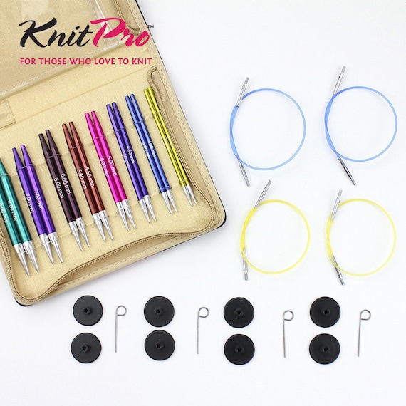 Interchangeable Knitting Needle Set Metal, Includes 13 Circular