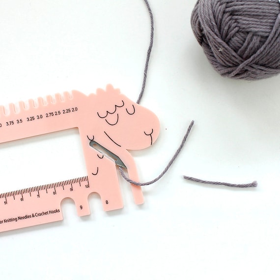 Knitting Needles Gauge Size Crochet Hook Measure Ruler DIY