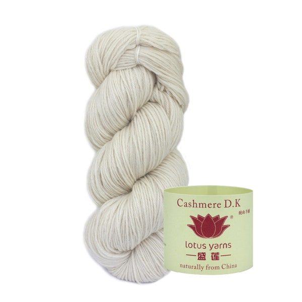 100% Mongolian Cashmere Dk/Aran Weight Hand Knitting Undyed Yarn White