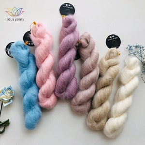 Kid Mohair Silk yarn!1*50g hank 65 percent kid mohair 35 percent silky for hand knitting mid thick yarn