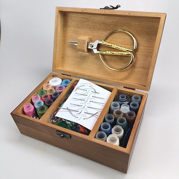 Wooden Sewing Box Etsy