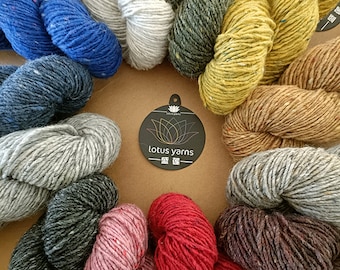 Lotus Yarns Alpaca Tweed Fancy Yarn  Merino Wool  Alpaca Nylon Blended Hand Knitting/Crocheting Sport Weight Yarn for Cardigan, Hat, Sweater