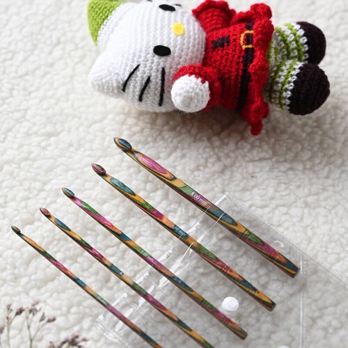 Tunisian Double Ended Crochet Hook Natural Bamboo 5 Pcs/set Etsy