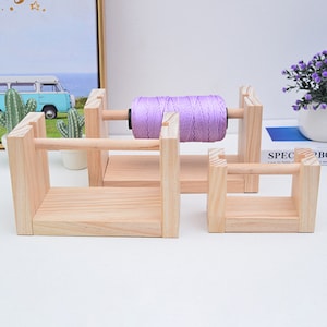Wooden Yarn Holder Rotating Practical Multi Use Sewing Twine Dispenser for Embroidery Knitting Sewing Accessory