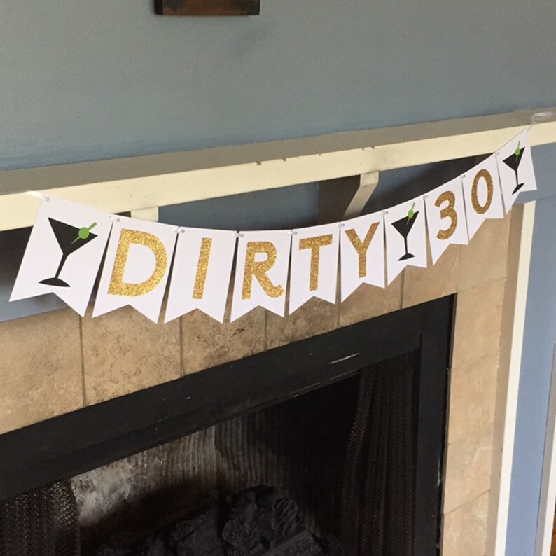 30th birthday banner for her Birthday Banner Dirty Thirty banner Happy 30th Banner dirty 30 birthday banner 30th Birthday banner