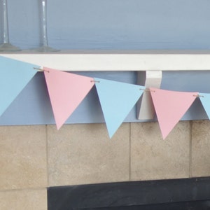 Gender reveal triangle banner - gender reveal banner - gender reveal partypink and blue banner - boy or girl banner - gender reveal decor