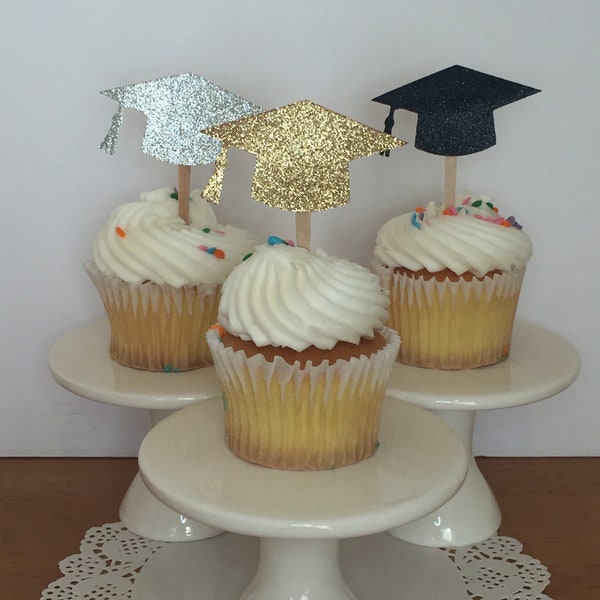 Grad Cap Cupcake Toppers, 2024 Cupcake Toppers, Graduation cake Topper, Graduation Décorations 2024, Classe de 2024 Décorations, Grad Party