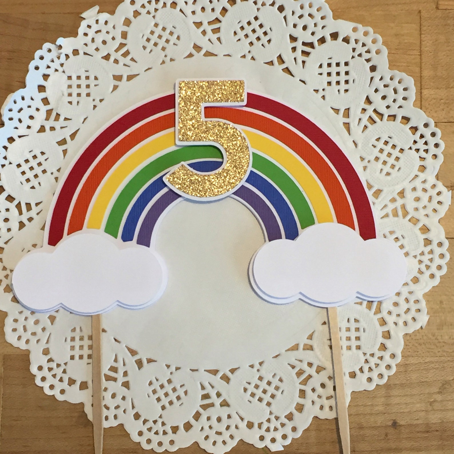 Rainbow Cake Topper Rainbow Birthday Rainbow 1st Birthday | Etsy