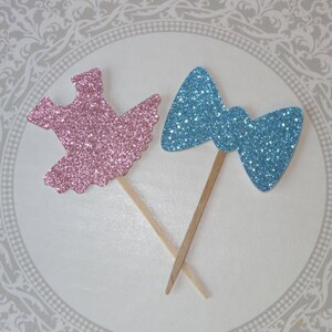 Gender Reveal Cupcake Toppers - Bowtie or Tutu - Gender Reveal - Gender Reveal Party - Cupcake Toppers