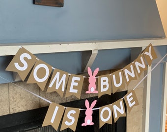 Some Bunny is One Banner - Some Bunny is Two Banner - Some Bunny Birthday - Some Bunny Birthday Banner - Bunny Birthday - Bunny Decorations