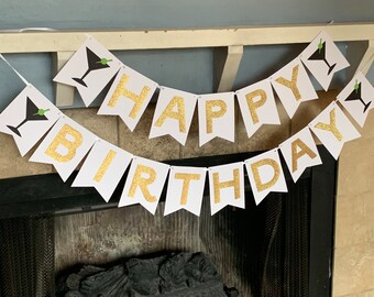 Happy Birthday Banner - 30th Birthday Banner for her - 30th birthday decorations - dirty 30 banner - Cheers to 30 banner