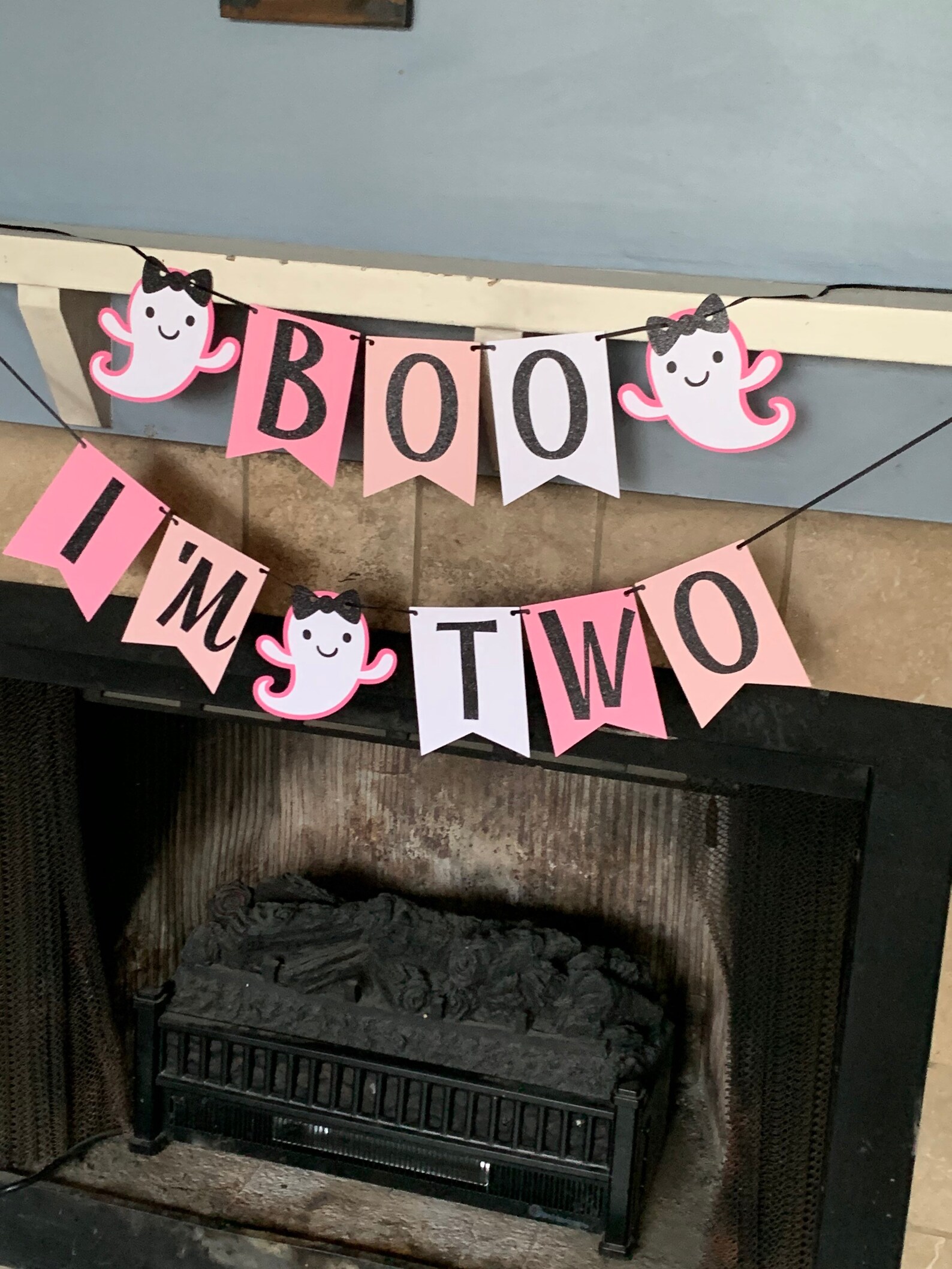 Pink Boo I’m Two Banner - Pink Halloween Decorations Girl - Pink ...