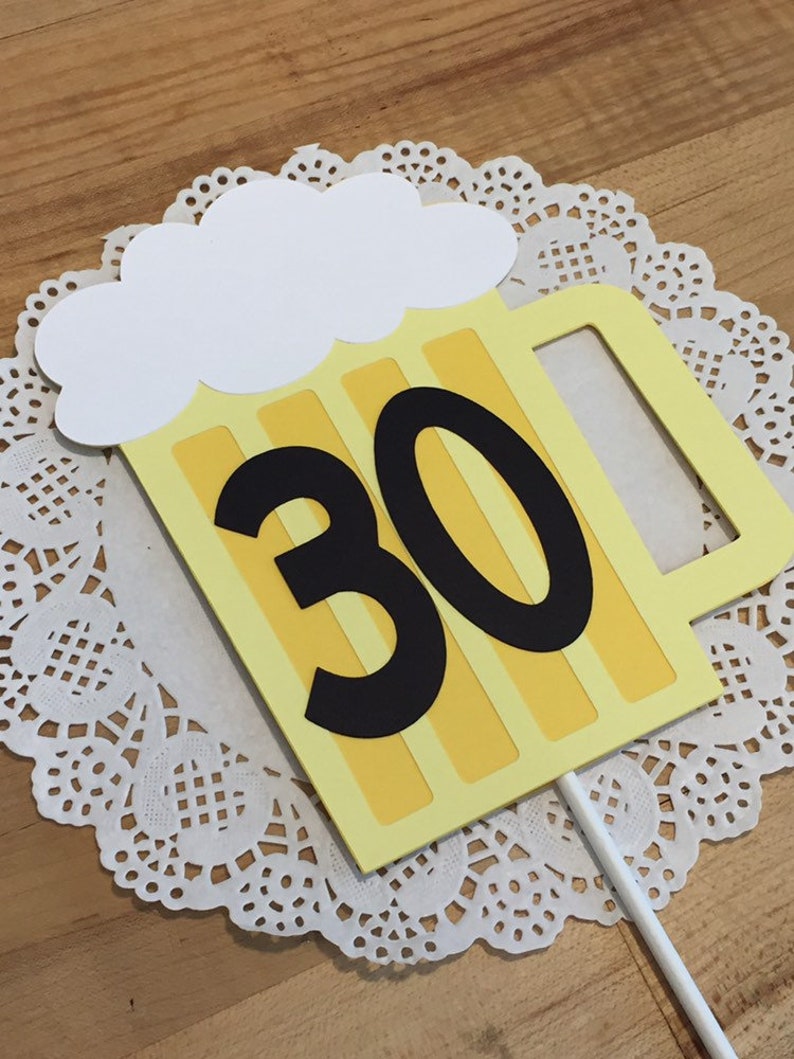 Birthday Decorations Birthday Banner Cheers to 30 Years Banner Cheers /& Beers dirty 30 Beer Mug Cake Topper 30th birthday banner