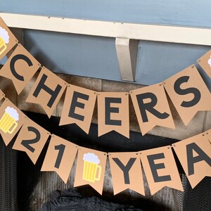 Cheers to 21 Years Banner Beer Banner Birthday Decorations 21st birthday banner dirty 30 21st birthday decorations image 9