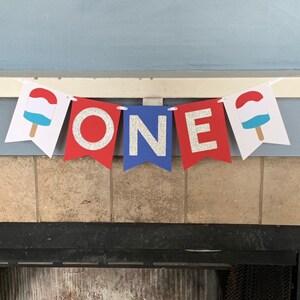 4th of July Banner - 4th of July Birthday Banner - Patriotic First birthday banner - red white and two banner - red white and blue banner