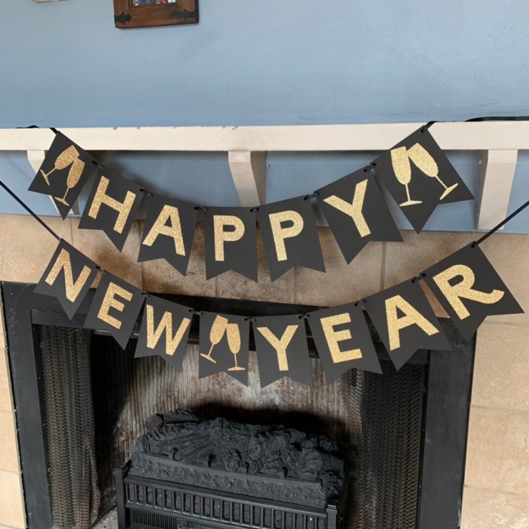Happy New Year Banner - New Years Eve Decorations - Happy New Year ...