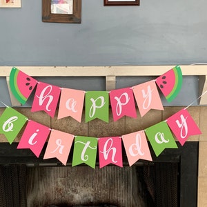 Watermelon Banner- One in a Melon Banner - watermelon first Birthday - One in a melon first birthday - watermelon party - watermelon decor