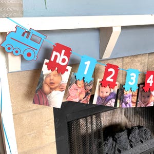 Train Photo banner, Train party theme, Train Birthday Banner, Train Decorations, Train First Birthday Decor, Train Birthday themeDecorations