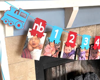 Train Photo banner, Train party theme, Train Birthday Banner, Train Decorations, Train First Birthday Decor, Train Birthday themeDecorations