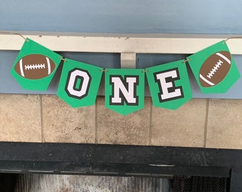 Football Birthday Banner, football highchair banner, football first birthday banner, football birthday ideas, sports party, football party