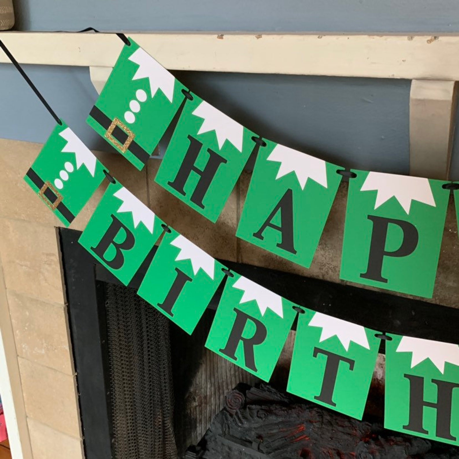 Elf Birthday Banner Elf Birthday Party Decor Christmas Etsy