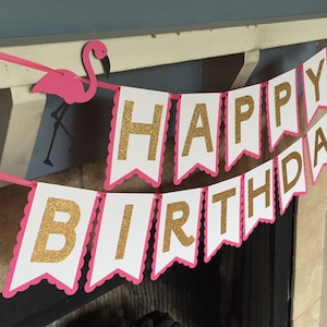 Flamingo Birthday banner - Flamingo birthday decorations - flamingo party - flamingo decor - flamingo first birthday decor