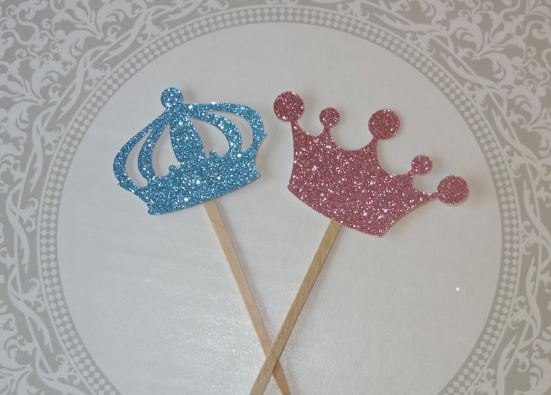Gender Reveal Cupcake Toppers Prince or Princess Gender - Etsy