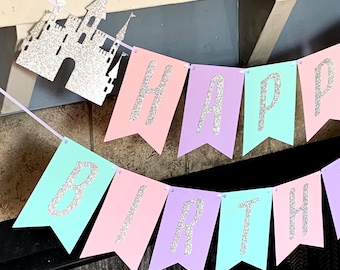 Princess Birthday Banner, Princess First Birthday Banner, princess Birthday theme party decorations, princess party decor, princess birthday